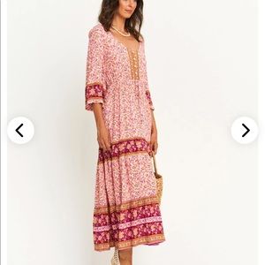 Arnhem Audrey Midi Dress in Pink Plum NWT